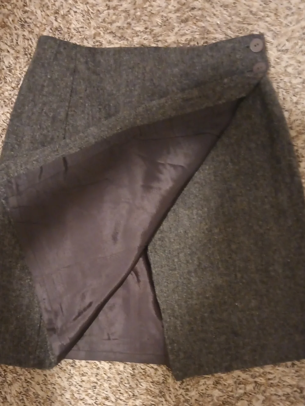 Classic Gray Wool A-Line Skirt Fully Lined Size 8